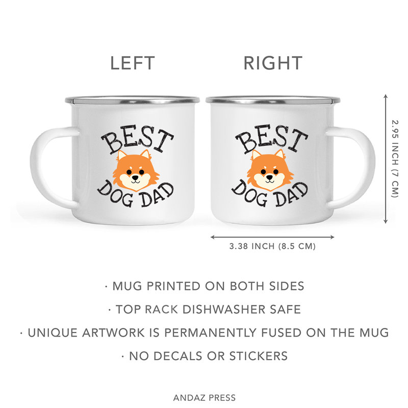 Grande tasse à café « Best Dog Dad », Loulou de Poméranie