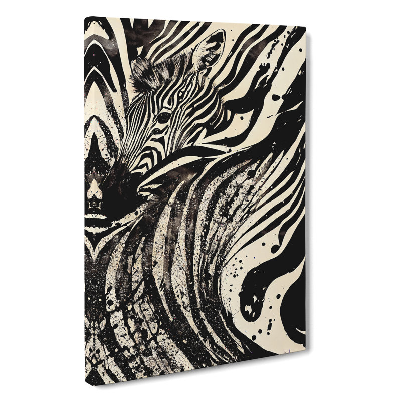 Zebra Art No.6 Abstract - Wrapped Canvas, 60cm H x 40cm W x 3cm D