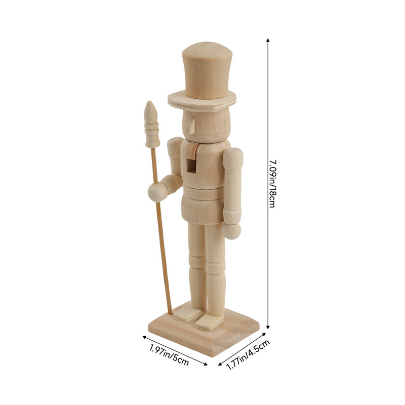 Christmas Wooden Unfinished Nutcracker Figurine Decoration