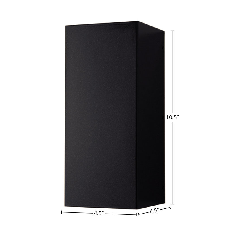 Plafonnier encastré extérieur noir Umbra, H 10,5 po x l 4,5 po x P 4,5 po