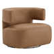 Bascom Genuine Leather Upholstered Swivel Barrel Chair