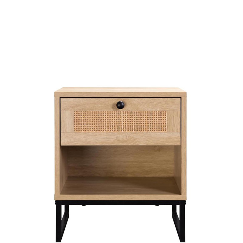 Table d'appoint avec tiroirs et pieds en métal