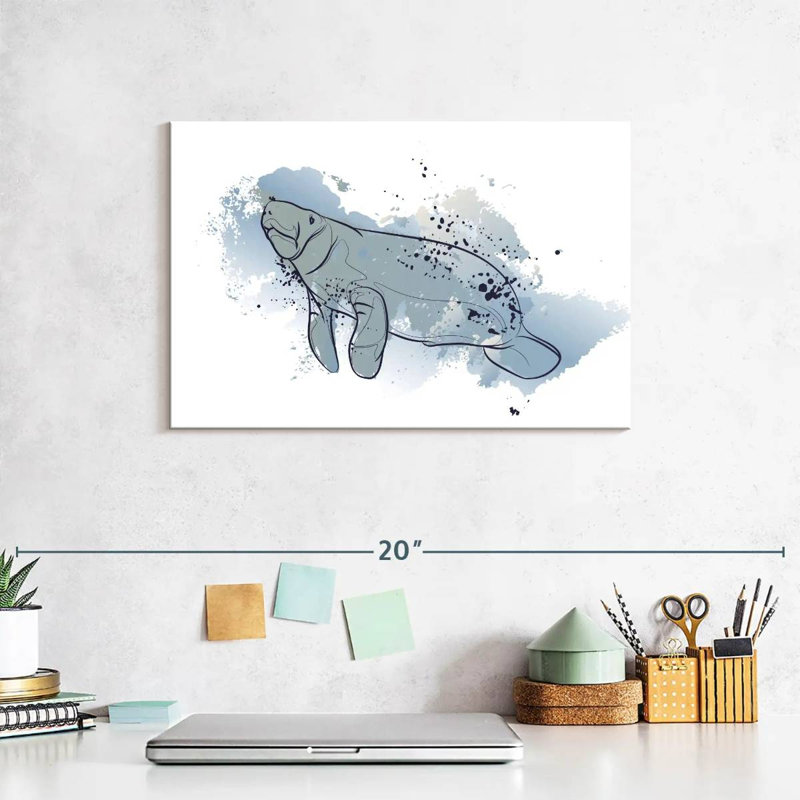 Color Splash Manatee, 8" H x 12" W