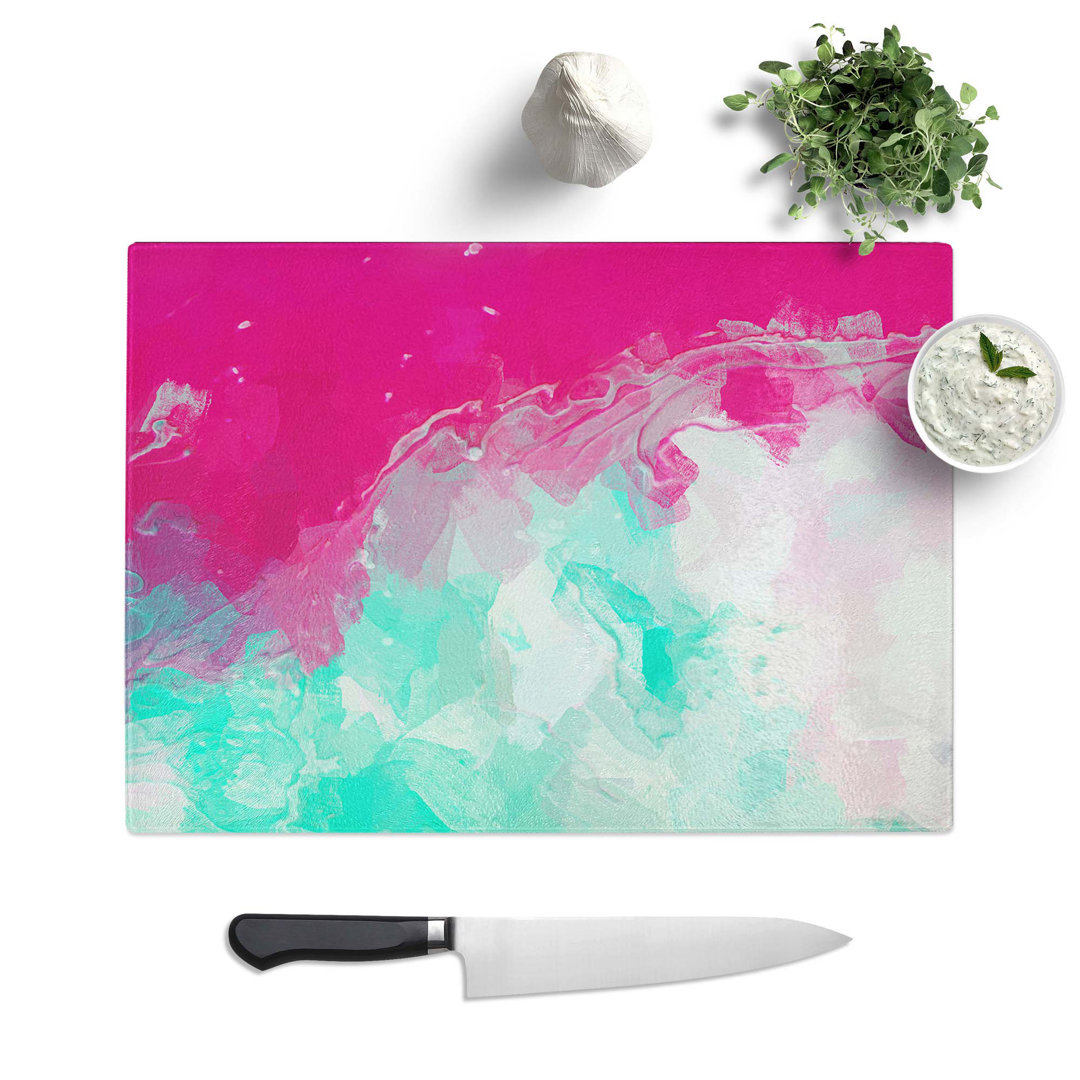 Glass Lucky Heart in Abstract Chopping Board