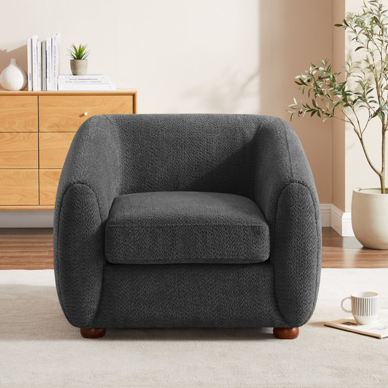 Fauteuil rembourré 36,6 pouces, Polyester gris foncé
