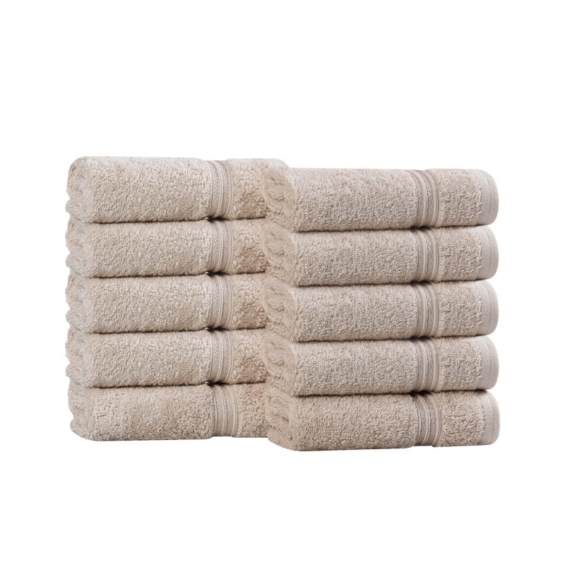 Oleg Heritage Egyptian Cotton Soft Absorbent Luxury Washcloth Towel, Stone