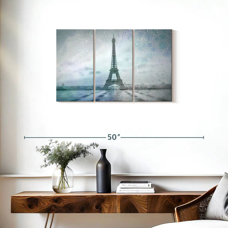 Lilie Eiffel Tower Rainy Day, 20" H x 33" W