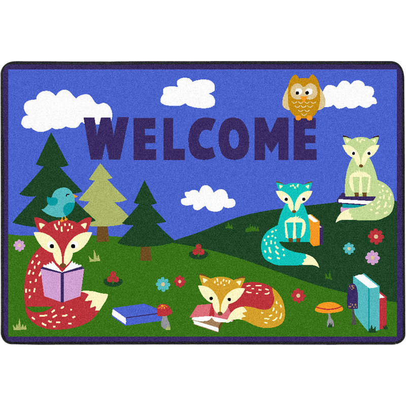 Kid Essentials Foxy Readers Area Rug, Rectangle 2'8" x 3' 11"