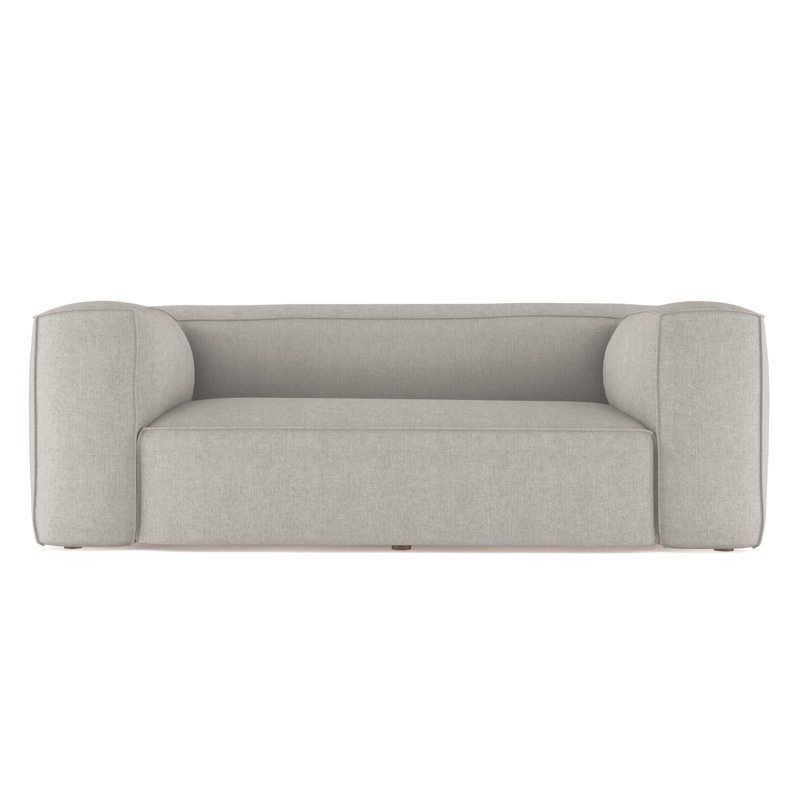 Varick Oversize Track-Arm Sofa with Flange, Box Weave Linen Pumice, 30" H x 108" W x 41" D, Weathered