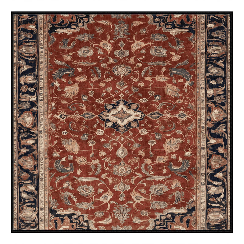 Machine Washable Persian Brown Area Rug, Square 3'
