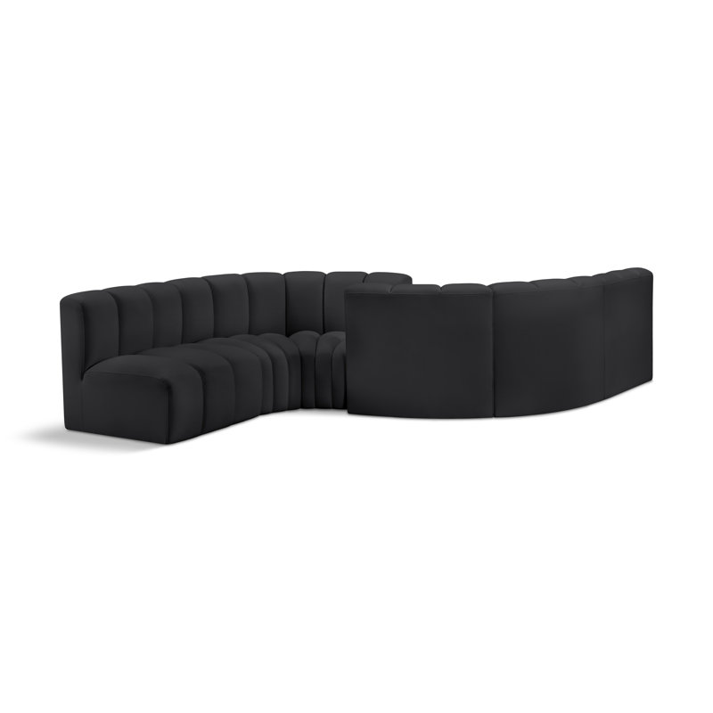 Canapé en cuir végétalien 145 "Houts, Cuir végétalien noir