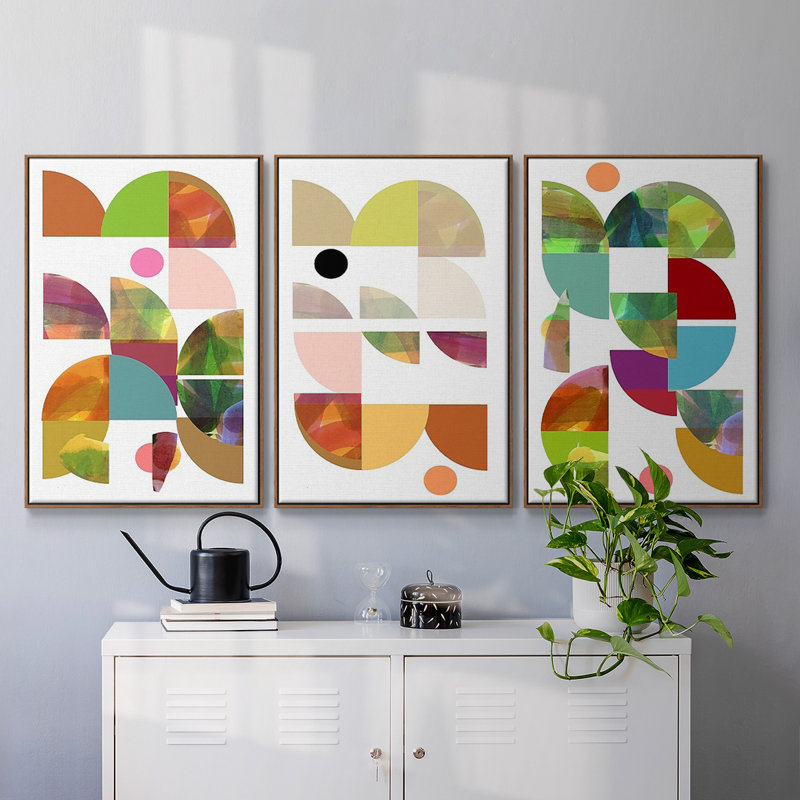 Dorset Shapes I 3 pièces, Noyer, H 24 po x l 48 po x P 2 po