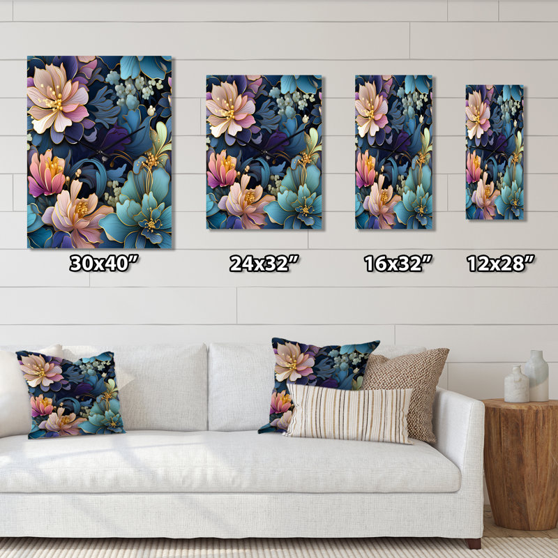 Nouveau Victorian Elegance Victorian Motif V - Horloge murale florale surdimensionnée, H 40 po x l 30 po x P 1 po