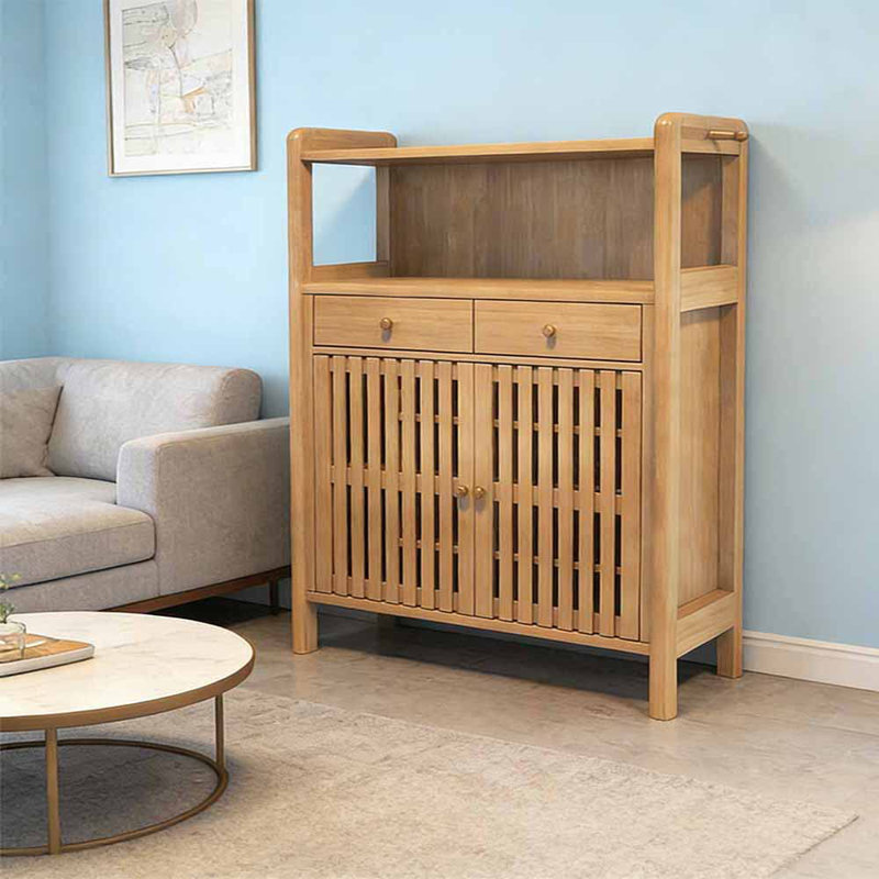 Italian-style shoe cabinet at the entrance, Burlywood, 53.54" H x 47.24" W x 13.78" D