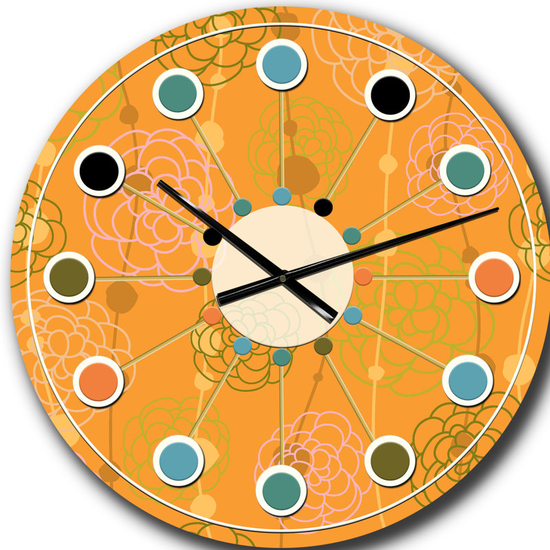 Horloge murale rétro Mid-Century, Surdimensionné