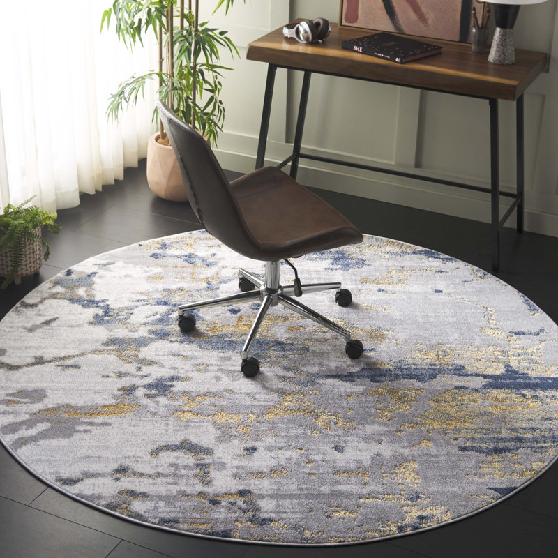 Tapis abstrait Aniqua Performance Performance, Rond 6 pi 7 po