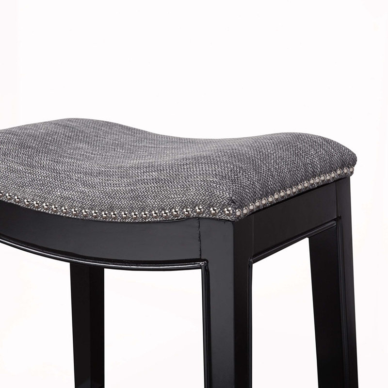 Tabouret de comptoir Saddle, Gris, Noir