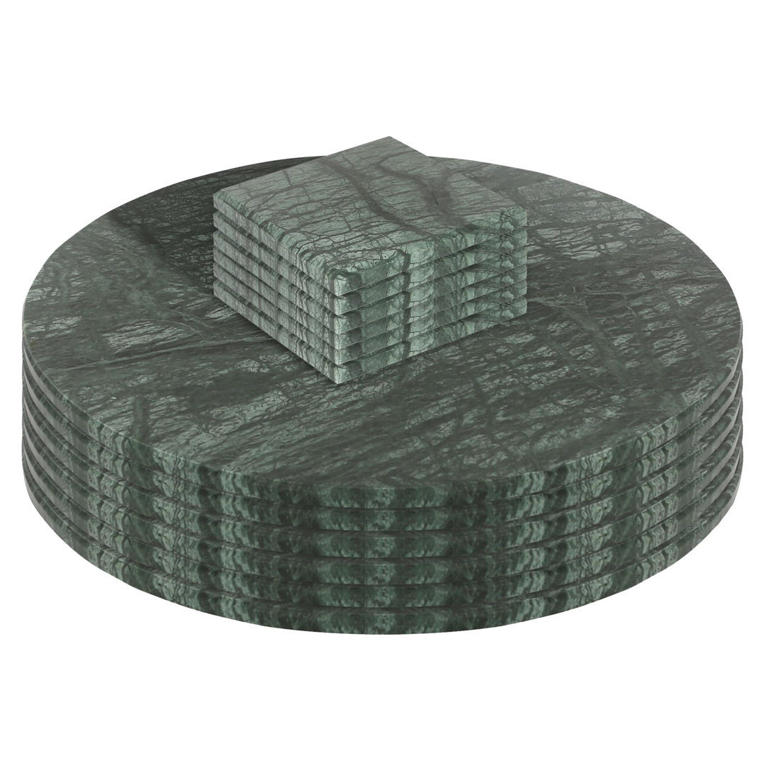 Marble Placemats & Square Coasters Green Dining Table Protector Place Mats 30cm - Image 6