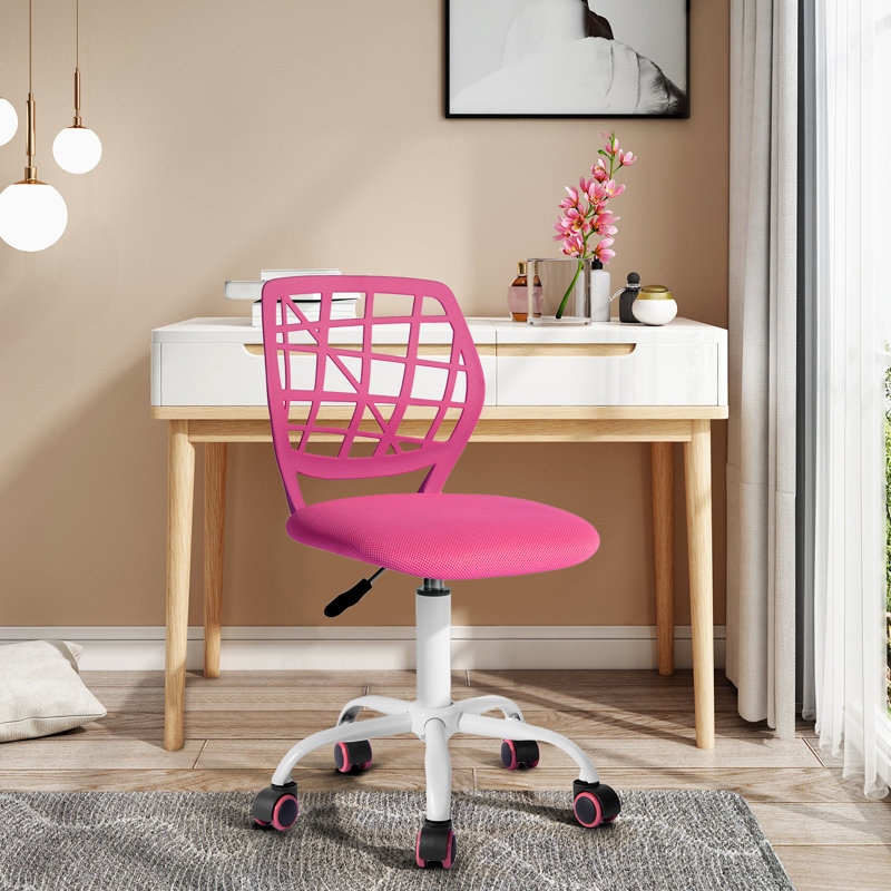 Chaise de bureau pivotante réglable Sisk, Rose