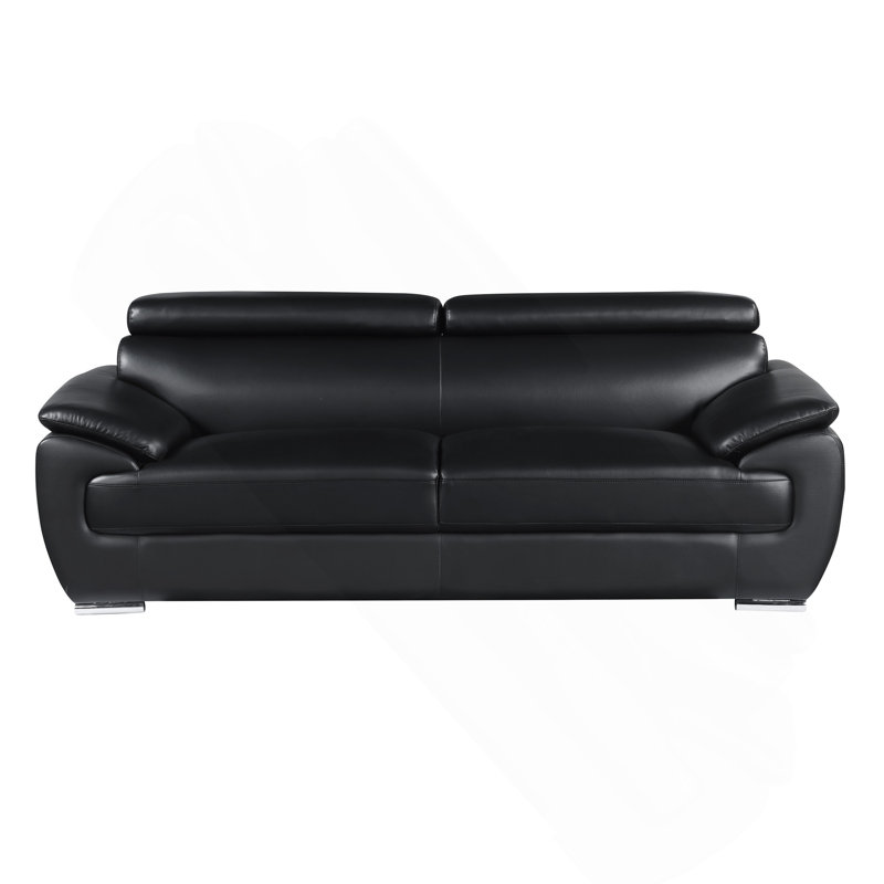 Canapé en cuir véritable, Noir