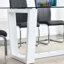 Table de salle à manger contemporaine en verre rectangulaire avec verre trempé et blanc de 0,4 po pour une maison moderne