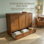 Grand lit escamotable, cadre de lit en bois de pin avec station de charge USB, brun, lit mural-1096511212