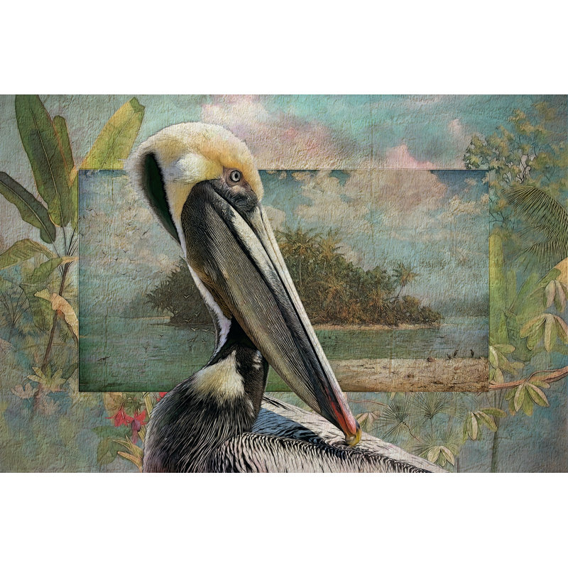 Pelican Paradise II - Wrapped Canvas Painting, 20cm H x 30cm W
