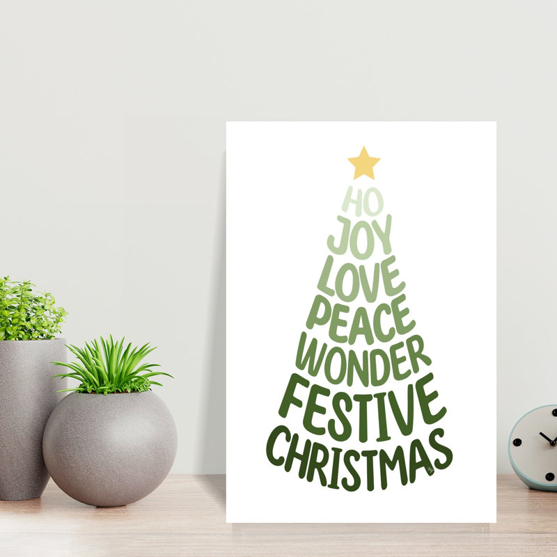 Joyeux arbre de Noël abstrait, arbre de Noël contemporain, paysage, impression d'art mural, H 18 po x l 12 po