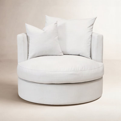 Down Filled Swivel Barrel Chair