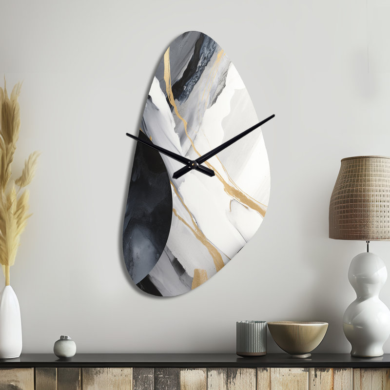 Horloge murale asymétrique en métal Gawandi, Moyenne