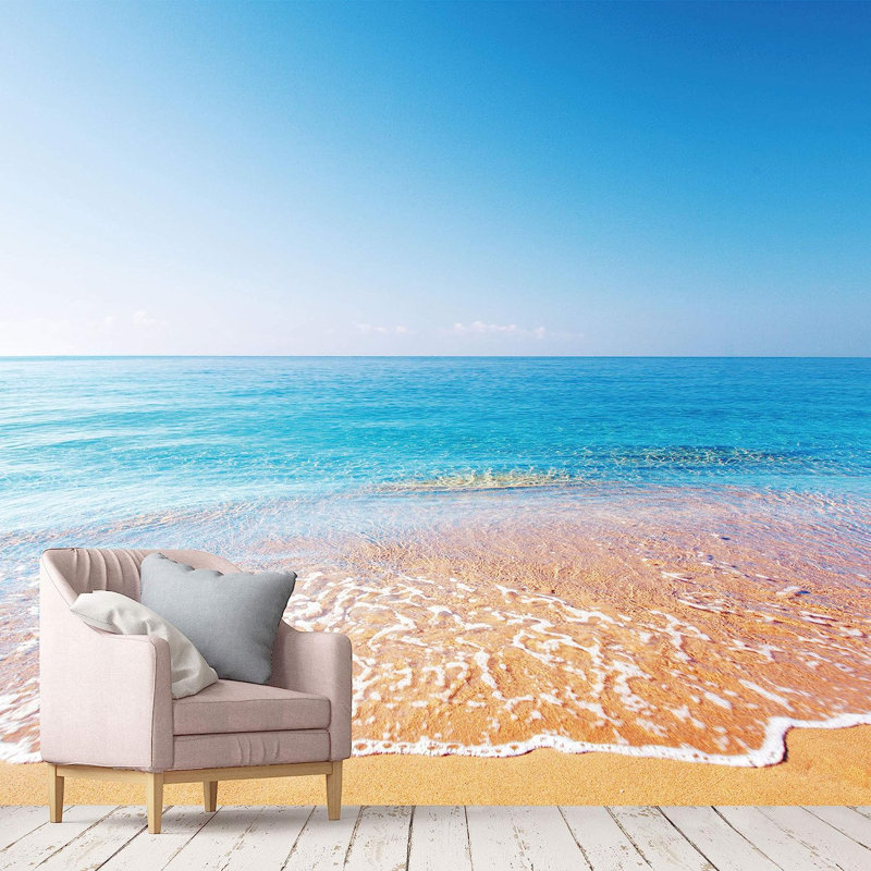 Murale à peindre Beach and Blue Sea View024, L 66 po x l 96 po