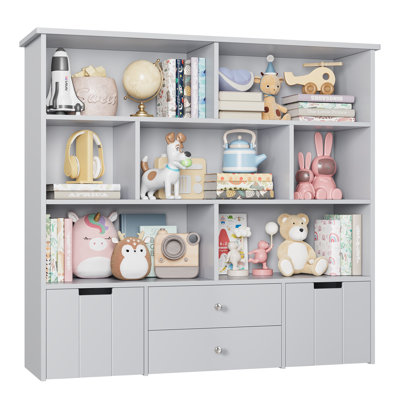 49.1" W Bookcase, 4-tier Bookshelf, Storage Organizer With Drawers