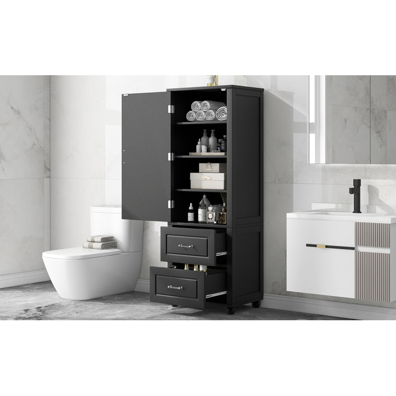 Grande armoire de rangement pour salle de bain, Noir