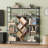 Triple 5-Tier Bookshelf, Industrial Large Bookcase with 14 Open Display Shelves, Modern Tree Bookcase with Metal Frame and Hanging Function-212606298-212606301