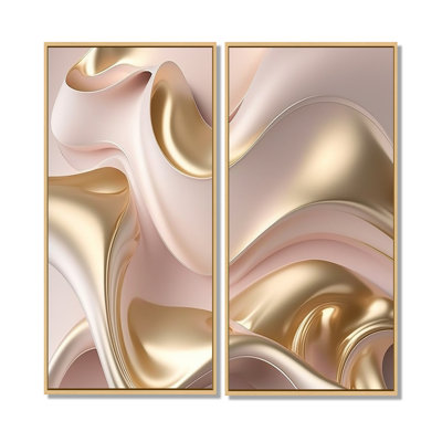 Subtle Sophistication In Exquisite Pink And Gold VI - Pink Canvas Prints
