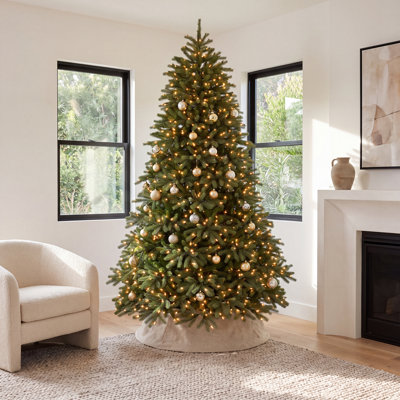 Flocked Pre-Lit Fir Christmas Tree