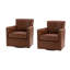 Ensemble de 2 chaises pivotantes en cuir véritable Sandra (ensemble de 2)-1705994004