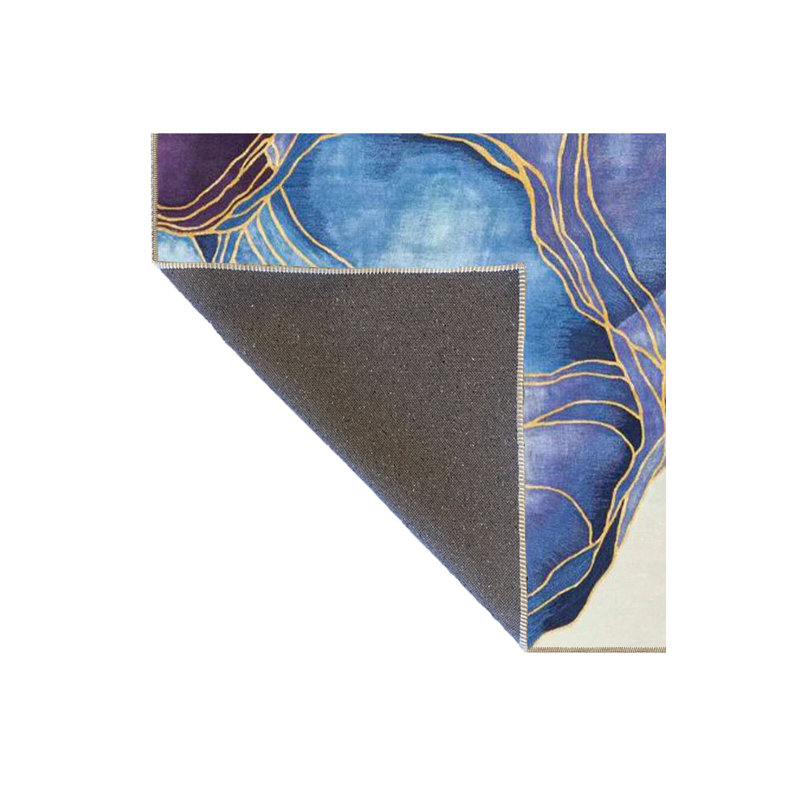 Tapis décoratif moderne mauve à motif prismatique abstrait, Sous-tapis rectangulaire 5 pi 1 po x 7 pi 7 po inc