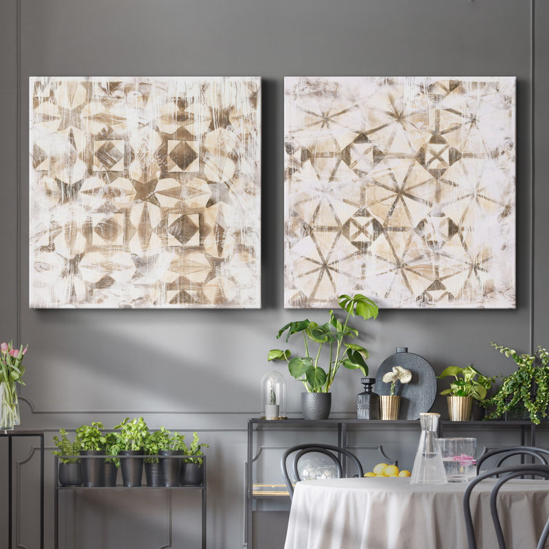 Tuile d'ombre antique II - toile tendue avec châssis de qualité supérieure - prête à être accrochée