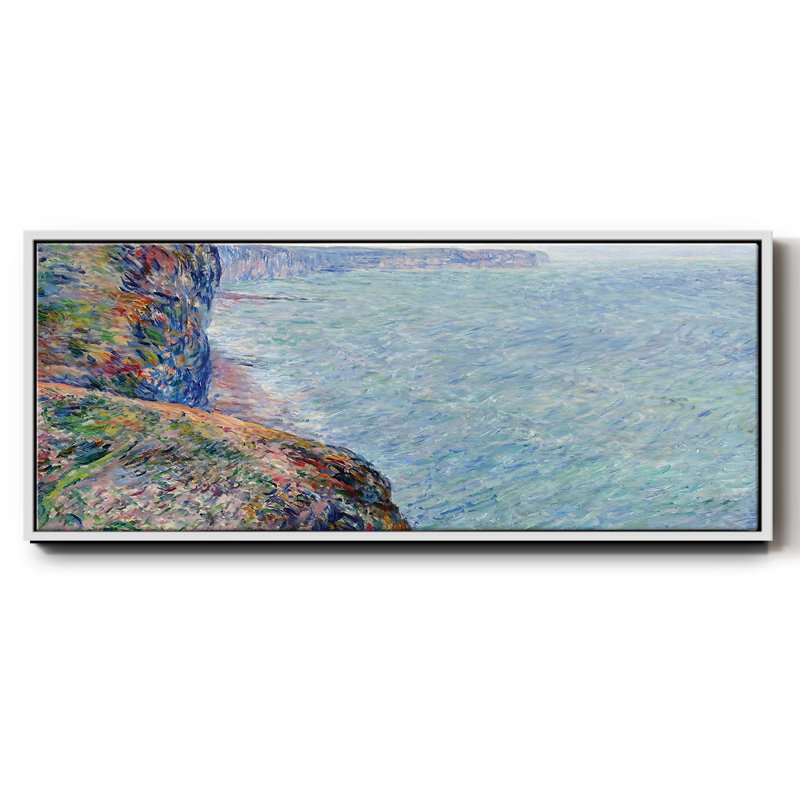 La mer vue des falaises de Fecamp, 1881, H 8 po x l 20 po x P 1,5 po, Blanc