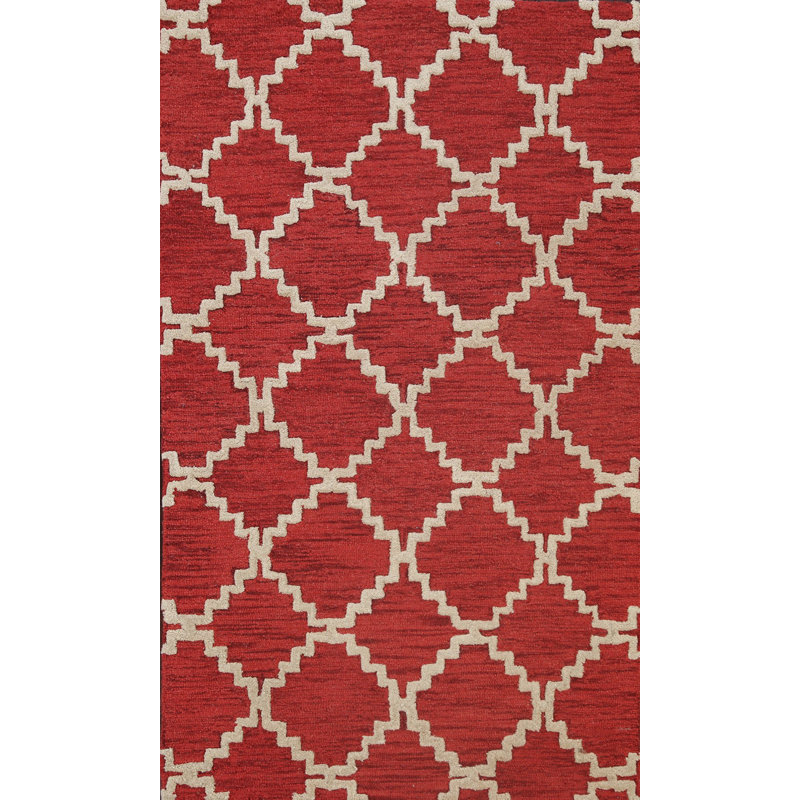 Handmade Tufted Wool Red Area Rug