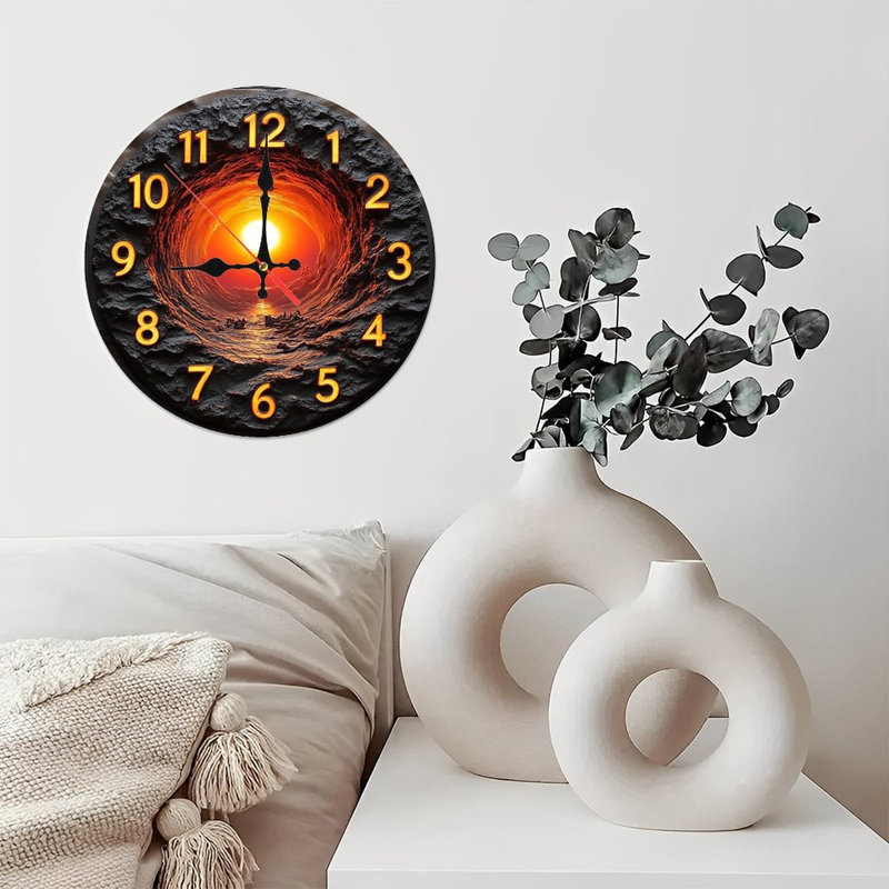 Horloge murale Sunset Ocean Cave