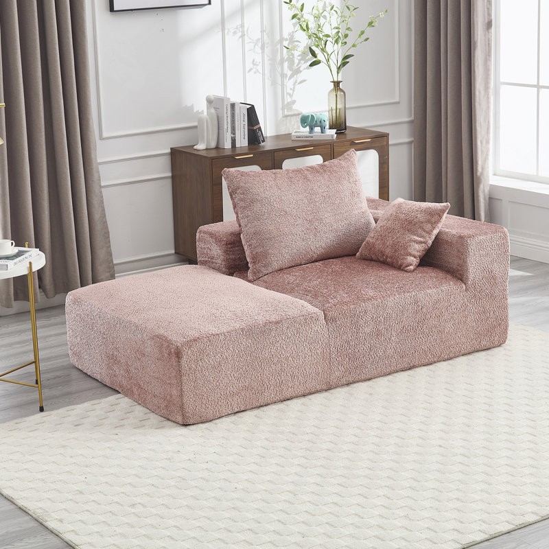 Canapé Boucle 67,72 "l, Chenille rose
