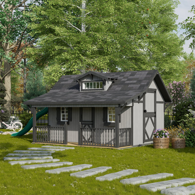 Craftsman Outdoor Wood Playhouse, 11' x 12'