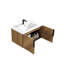 Meuble-lavabo mural 36 po avec panneau cannelé 3D et lavabo intégré en céramique