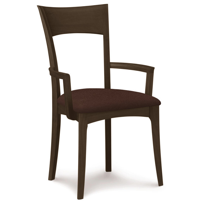 Ingrid 19.25'' H Upholstered Cherry Armchair, Smoke Cherry, Coffee
