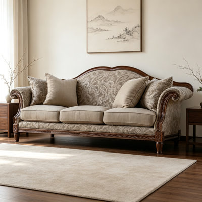 French Retro Solid Wood Sofa