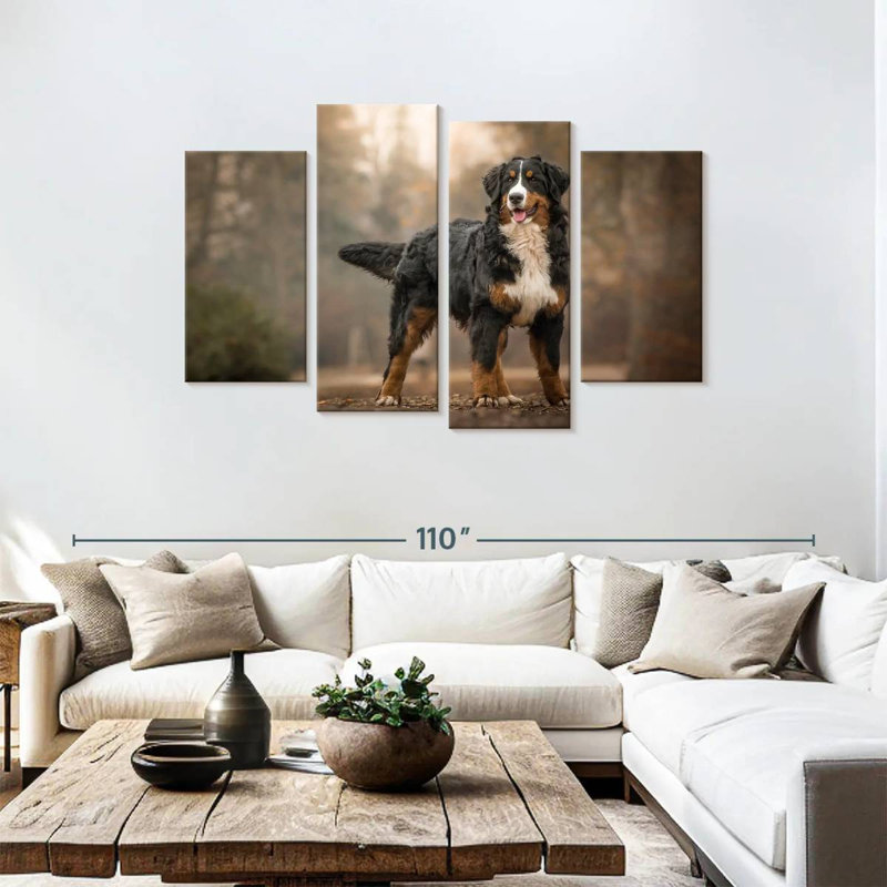 Bernese Mountain Dog, 48" H x 75" W