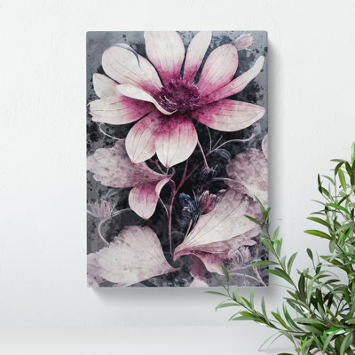 Water Panting Flowers No.1 - Wrapped Canvas