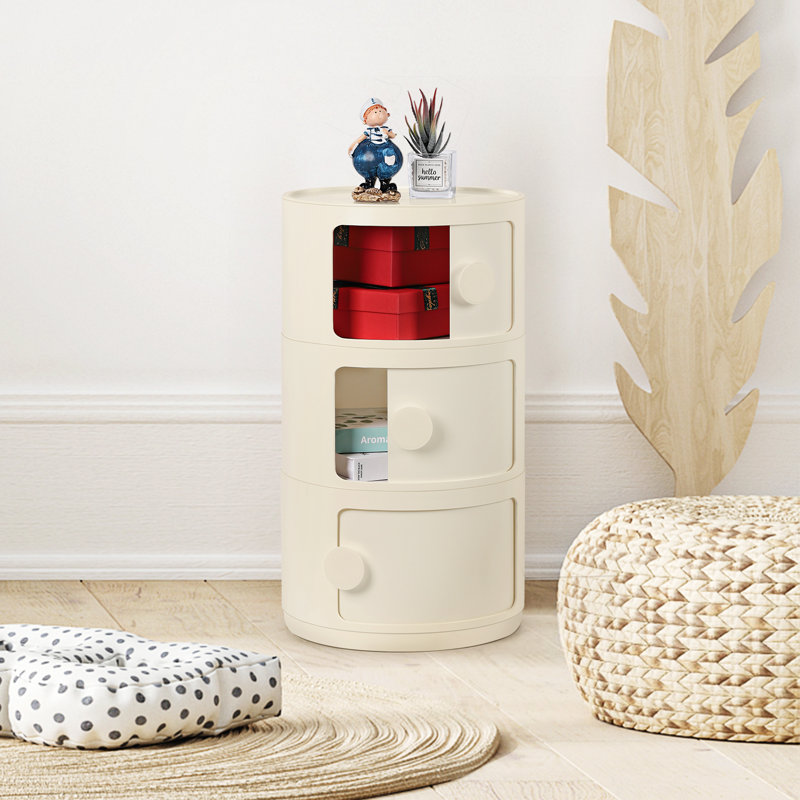 Kywaun 3 Drawer Stackable Drawer, White